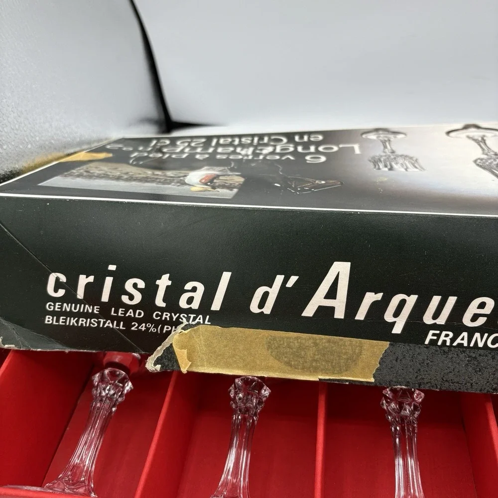 Cristal d'Arques Durand Stemglasses Lead Crystal 25 cl 6 Longchamp No‎ 2 Vintage